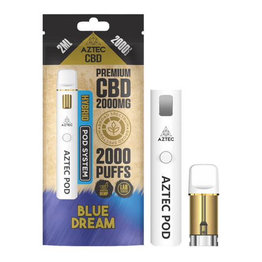 Aztec CBD 2000mg Broad Spectrum Starter Pro Pod Vape Kit 2000 Puffs - Blue Dream