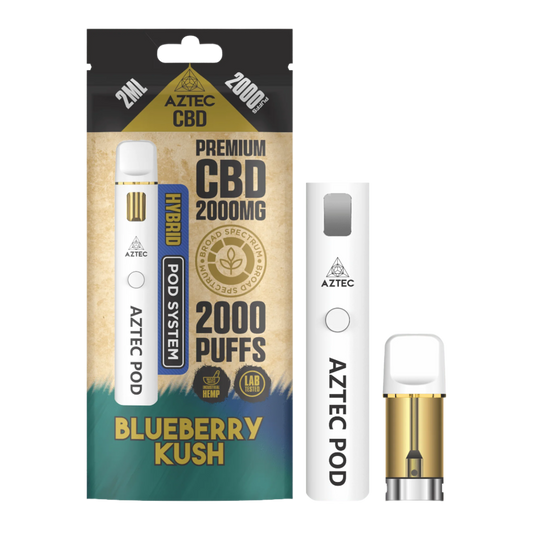 Aztec CBD 2000mg Broad Spectrum Starter Pro Pod Vape Kit 2000 Puffs - Blueberry Kush