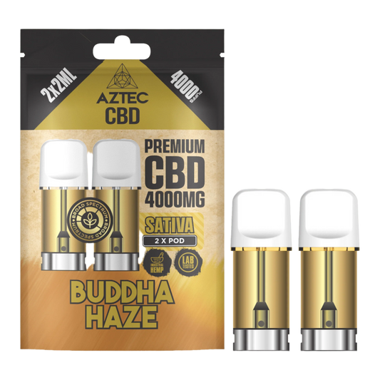 Aztec CBD 4000mg Broad Spectrum CBD Pods 2ml 4000 Puffs - 2 Pcs - Buddha Haze