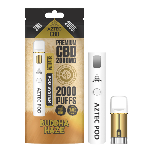 Aztec CBD 2000mg Broad Spectrum Starter Pro Pod Vape Kit 2000 Puffs - Buddha Haze