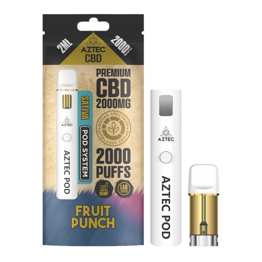 Aztec CBD 2000mg Broad Spectrum Starter Pro Pod Vape Kit 2000 Puffs - Fruit Punch