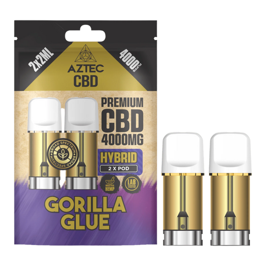 Aztec CBD 4000mg Broad Spectrum CBD Pods 2ml 4000 Puffs - 2 Pcs - Gorilla Glue