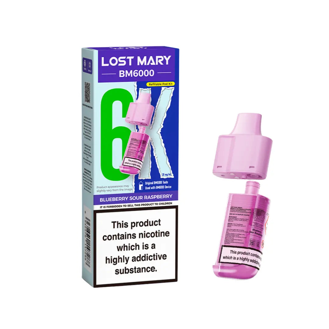 Lost Mary BM6000 Rechargeable Kit 10mg – Blue Sour Raspberry