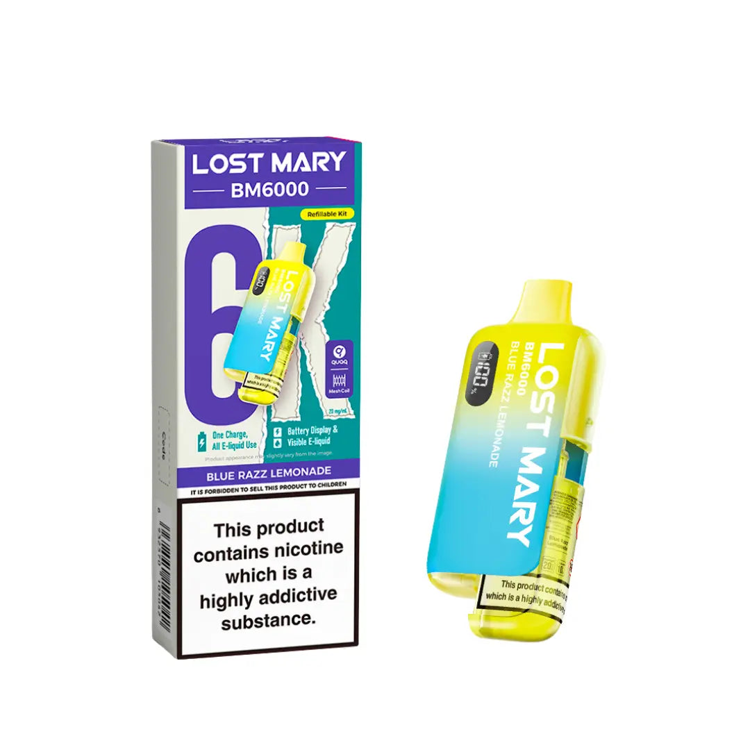 Lost Mary BM6000 Rechargeable Kit – Blue Razz Lemonade