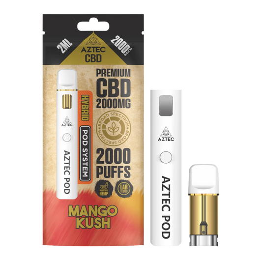 Aztec CBD 2000mg Broad Spectrum Starter Pro Pod Vape Kit 2000 Puffs - Mango Kush
