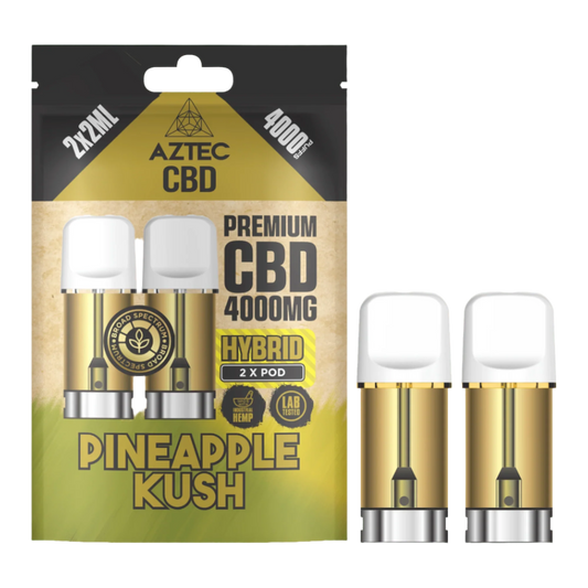 Aztec CBD 4000mg Broad Spectrum CBD Pods 2ml 4000 Puffs - 2 Pcs - Pineapple Kush
