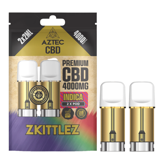 Aztec CBD 4000mg Broad Spectrum CBD Pods 2ml 4000 Puffs - 2 Pcs - Zkittles