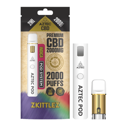 Aztec CBD 2000mg Broad Spectrum Starter Pro Pod Vape Kit 2000 Puffs - Zkittles
